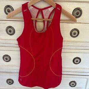 Athleta Vibrant Pink Tank Top keyhole racerback with zip pocket